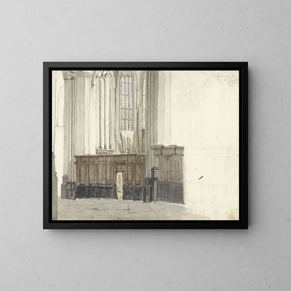 Kapelle der Drapenierer in der Neuen Kirche von Amsterdam - Johan Adolph Rust — gerahmtes Bild an der Wand