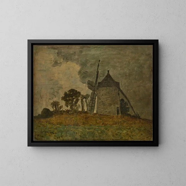 Landschaft mit einem Windmühle - Johan Barthold Jongkind — gerahmtes Bild an der Wand