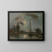 Overschie al chiaro di luna - Johan Barthold Jongkind — quadro incorniciato alla parete