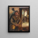 interno con un pescatore - Johan Christopher Schlichtkrull — quadro incorniciato alla parete