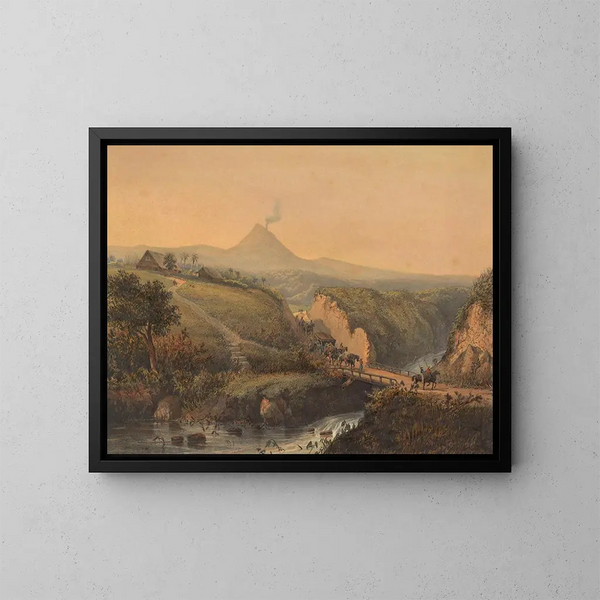 Ansicht der Umgebung von Malang - Johan Conrad Greive — gerahmtes Bild an der Wand