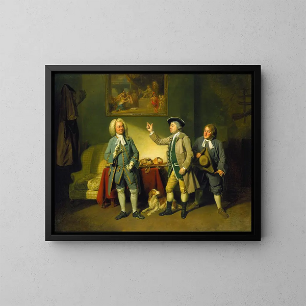 Szene einer Liebe in einem Dorf - Johan Joseph Zoffany — gerahmtes Bild an der Wand