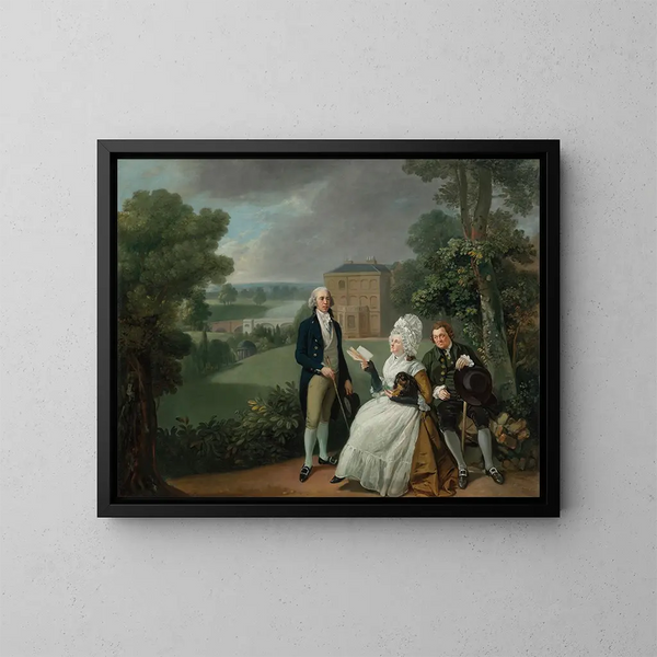Die Familie Sayer de Richmond - Johan Joseph Zoffany — gerahmtes Bild an der Wand