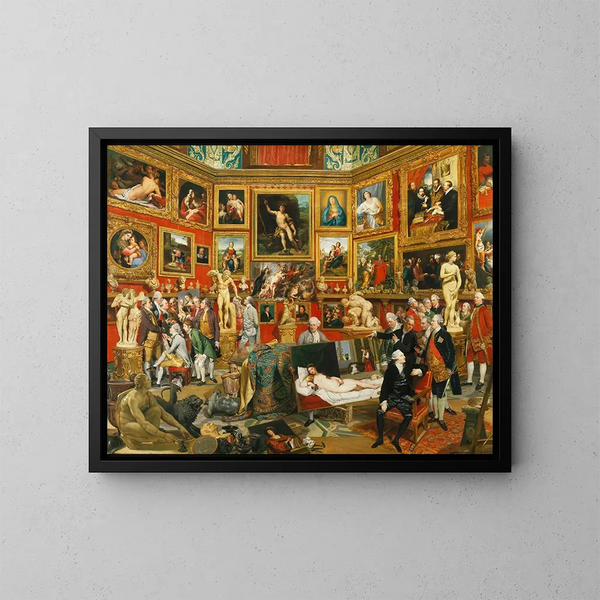 Tribune des Offices - Johan Joseph Zoffany — gerahmtes Bild an der Wand