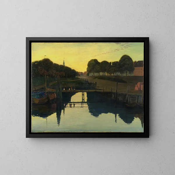 Sommernacht in Tønning - Johan Rohde — gerahmtes Bild an der Wand