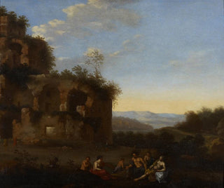 Johan Van Haensbergen - Italian Landscape with Figures.webp