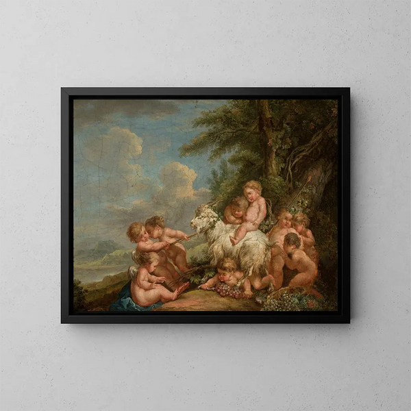 Das Spiel der Liebe - Johann Albrecht Friedrich Rauscher — gerahmtes Bild an der Wand