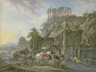 Johann Albrecht Friedrich Rauscher - Hirten an einem rmischen Brunnen.webp