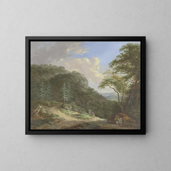 Landschaftsgemälde mit Bergen - Johann Albrecht Friedrich Rauscher — gerahmtes Bild an der Wand