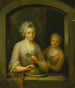 Eine Frau und ein Mädchen an einem Fenster - Johann Andreas Herrlein — Ansicht des Kunstwerks
