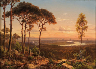 Johann Anton Castell - A View of Dresden at Sunset.webp