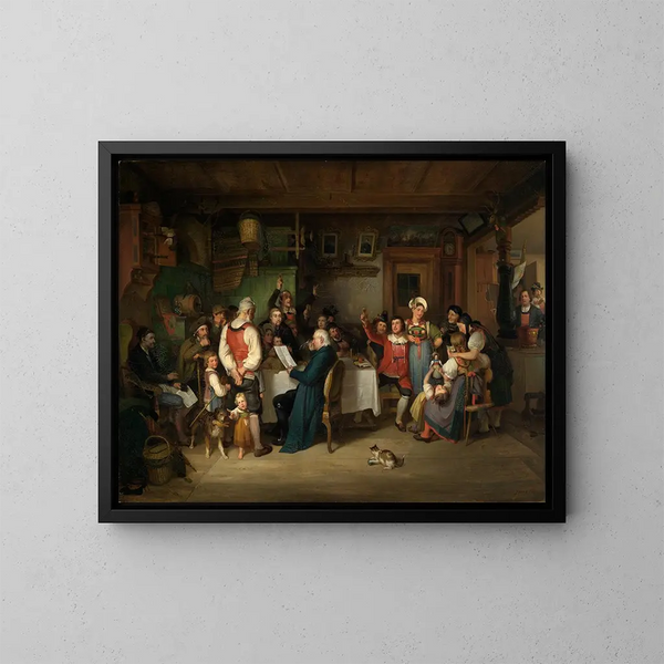 Das Preisverleihung des landwirtschaftlichen Clubs in einem Bauernhof Hotzenwlder - Johann Baptist Kirner — gerahmtes Bild an der Wand