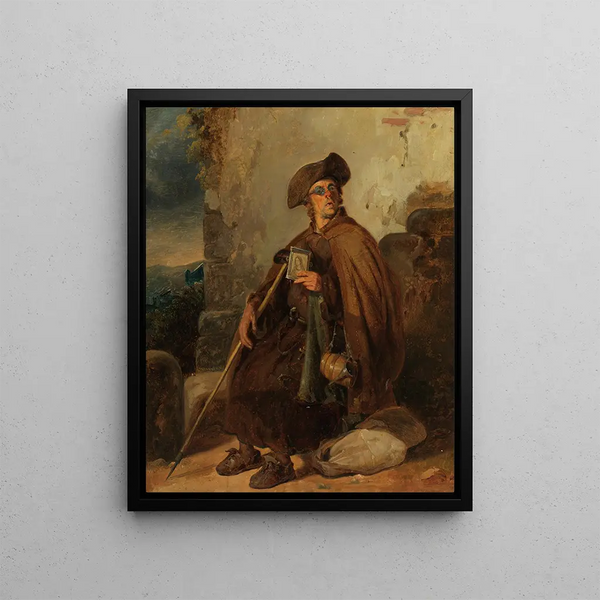 Sitzender Pilger - Johann Baptist Kirner — gerahmtes Bild an der Wand
