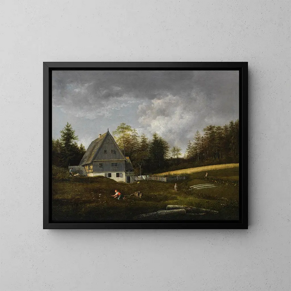 Moulin dans la vallée de Plauen près de Dresde - Johann Christian Klengel — gerahmtes Bild an der Wand