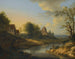 eines Flusslandschaftsgemäldes mit Figuren am Ufer und Schafen, die weiden - Johann Christian Vollerdt — Ansicht des Kunstwerks