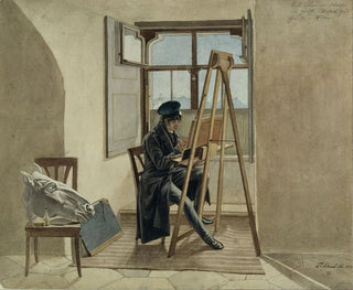Johann Christoph Erhard - The Painter Johann Adam Klein at the easel in his studio in the Palais Chotek in Vienna.webp