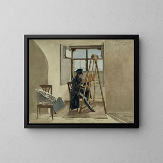 Johann Christoph Erhard - The Painter Johann Adam Klein at the easel in his studio in the Palais Chotek in Vienna.webp