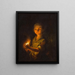Girl with a lit torch - Johann Conrad Seekatz — framed artwork on a wall