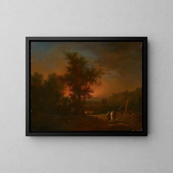 Auf dem Weg nach Emmaus - Johann Conrad Seekatz — gerahmtes Bild an der Wand