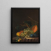 Naturstillleben mit Trauben, Pfirsichen, Pflaumen und Melone - Johann Daniel Bager — gerahmtes Bild an der Wand