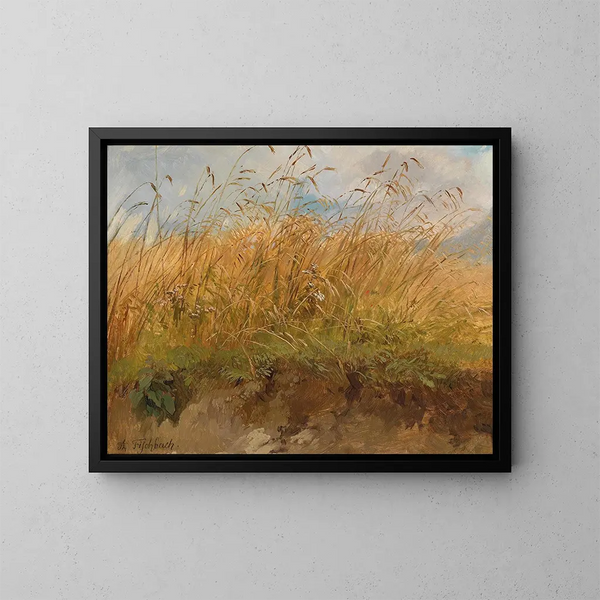 Am Rande der Wiese - Johann Fischbach — gerahmtes Bild an der Wand