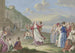 Italian peasant painting entertaining by the lake with game and dance, towering mountains in the background - Johann Friedrich August Tischbein — artwork view