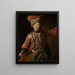Portrait einer älteren Frau im Husarenuniform - Johann Georg Dathan — gerahmtes Bild an der Wand