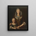 Junge Frau und Kind - Johann Georg Koch — gerahmtes Bild an der Wand