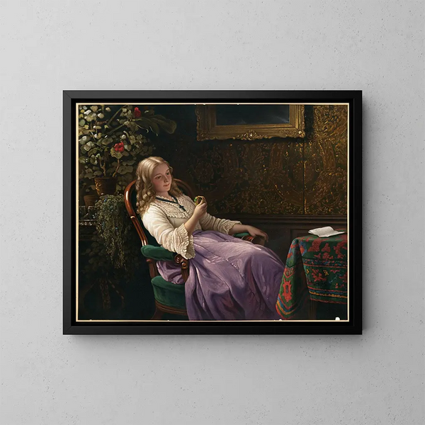 Le jeton d'amour - Johann Georg Meyer von Bremen — gerahmtes Bild an der Wand