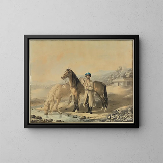 Johann Georg Pforr - Trke mit zwei Pferden am Bach.webp