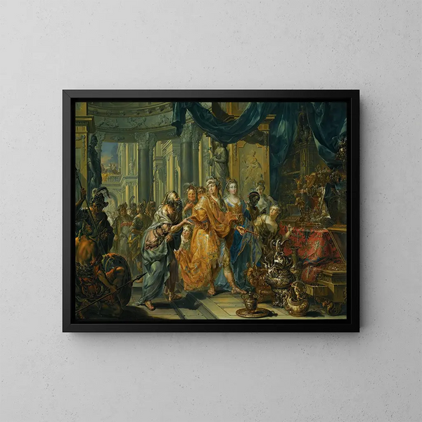 Crésus e Solone - Johann Georg Platzer — quadro incorniciato alla parete
