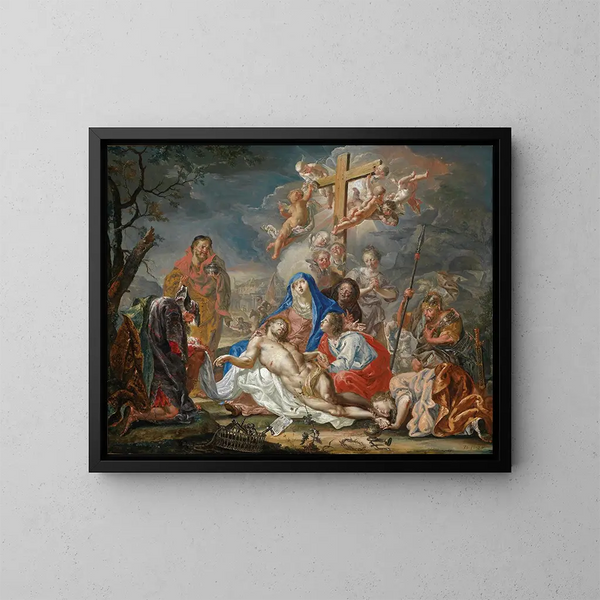 La Mise au tombeau du Christ - Johann Georg Platzer — quadro incorniciato alla parete