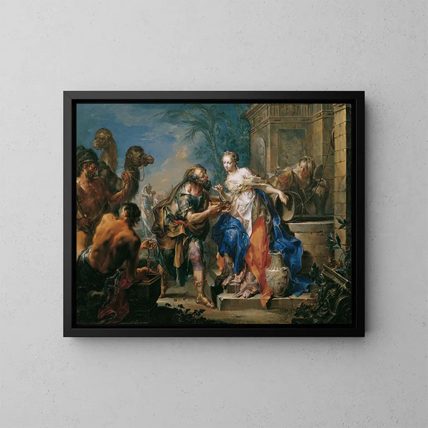 Rebekka al pozzo - Johann Georg Platzer — quadro incorniciato alla parete