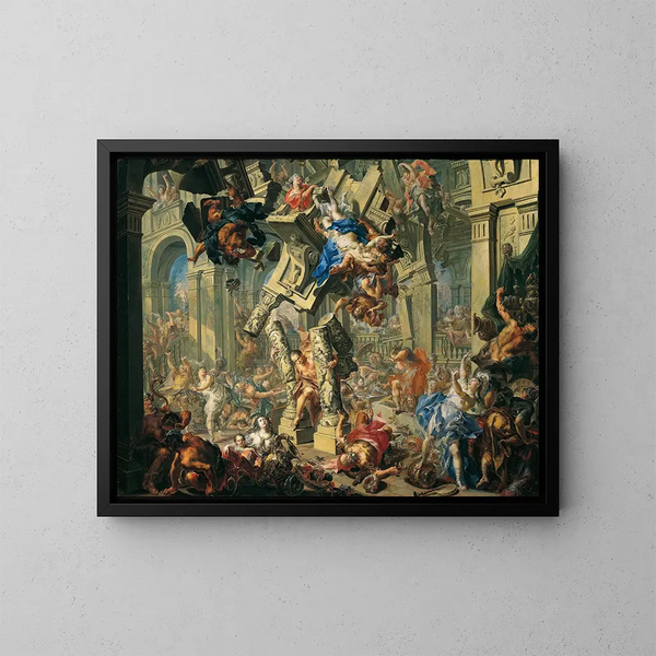 La revanche de Samson - Johann Georg Platzer — quadro incorniciato alla parete