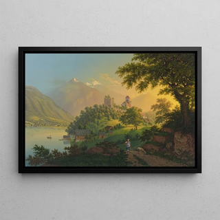 Johann Heinrich Bleuler the Younger - Das Schloss Rinkenberg am Brienzersee.webp