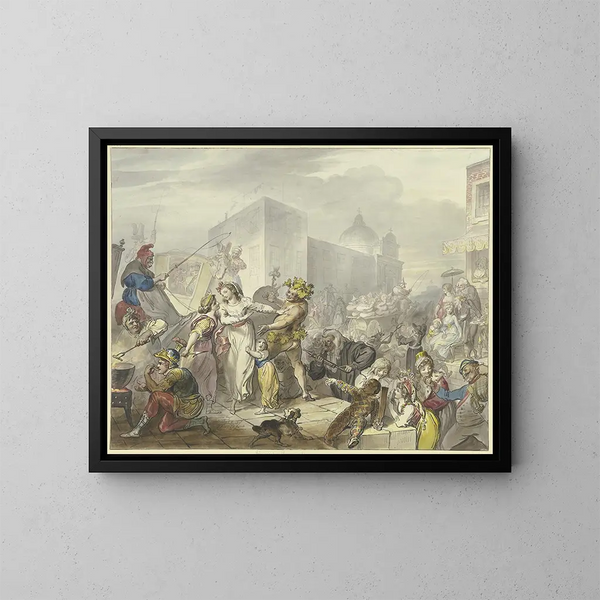 Scène de carnaval romain - Johann Heinrich Ramberg — quadro incorniciato alla parete