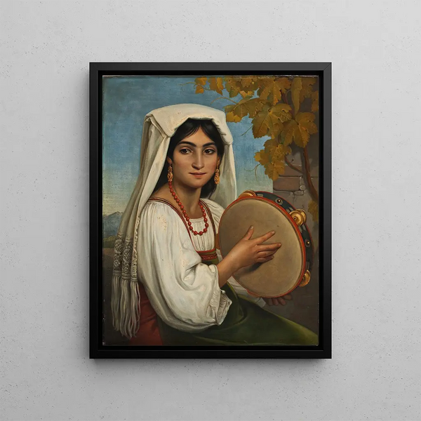 Johann Heinrich Richter - Roman Woman With Tambourine.webp