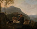 Bergers partant avec leur troupeau dans un paysage montagneux du sud - Johann Heinrich Roos — Ansicht des Kunstwerks