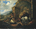 Campo dei gitani in una rovina romana - Johann Heinrich Roos — vista dell’opera