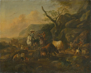 Johann Heinrich Roos - Landscape with Hunters.webp