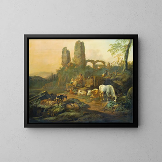 Johann Heinrich Roos - Shepherd Family Resting near an Ancient Ruin.webp