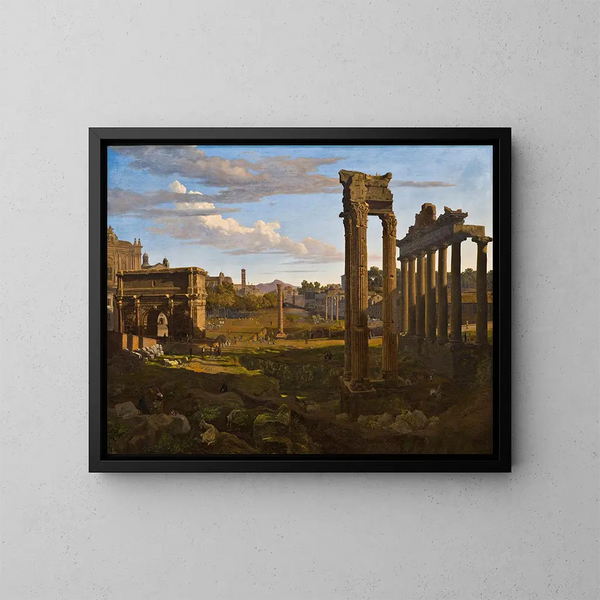 Vista del Campidoglio verso il Foro Romano - Johann Heinrich Schilbach — quadro incorniciato alla parete
