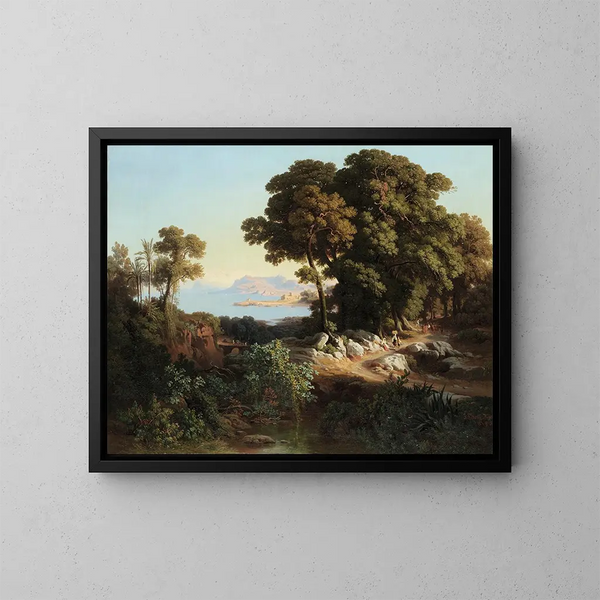 degli ambienti di Monreale, Sicilia - Johann Jakob Frey — quadro incorniciato alla parete