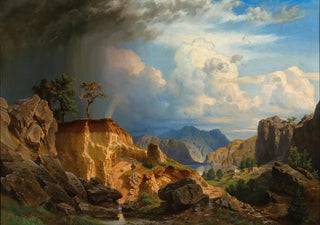 Johann Kautsky - A Vaste Landscape with Rainbow.webp
