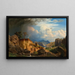 Un vasto paesaggio con arcobaleno - Johann Kautsky — quadro incorniciato alla parete