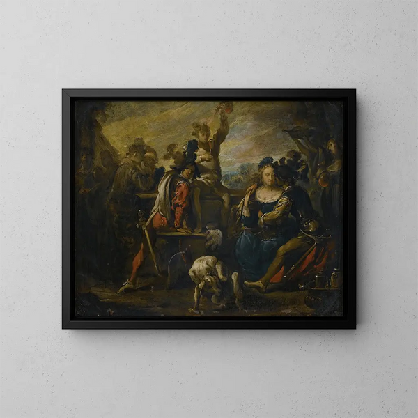 Der verlorene Sohn - Johann Liss — gerahmtes Bild an der Wand
