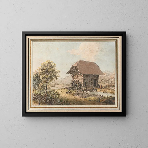 Ansicht eines Mühlens im Berner Mittelland - Johann Ludwig Aberli — gerahmtes Bild an der Wand