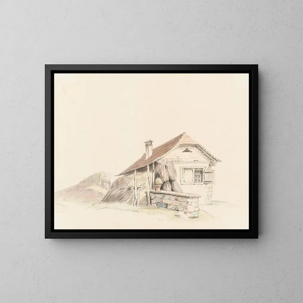 Haus des Bauern - Johann Ludwig Aberli — gerahmtes Bild an der Wand