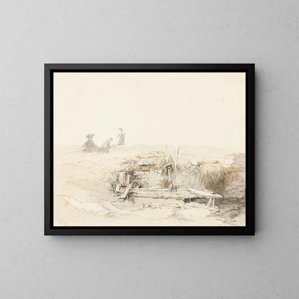 Fontaine de champ - Johann Ludwig Aberli — gerahmtes Bild an der Wand