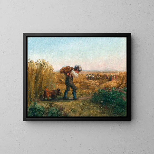 Un ragazzo in viaggio verso il campo - Johann Matthias Ranftl — quadro incorniciato alla parete